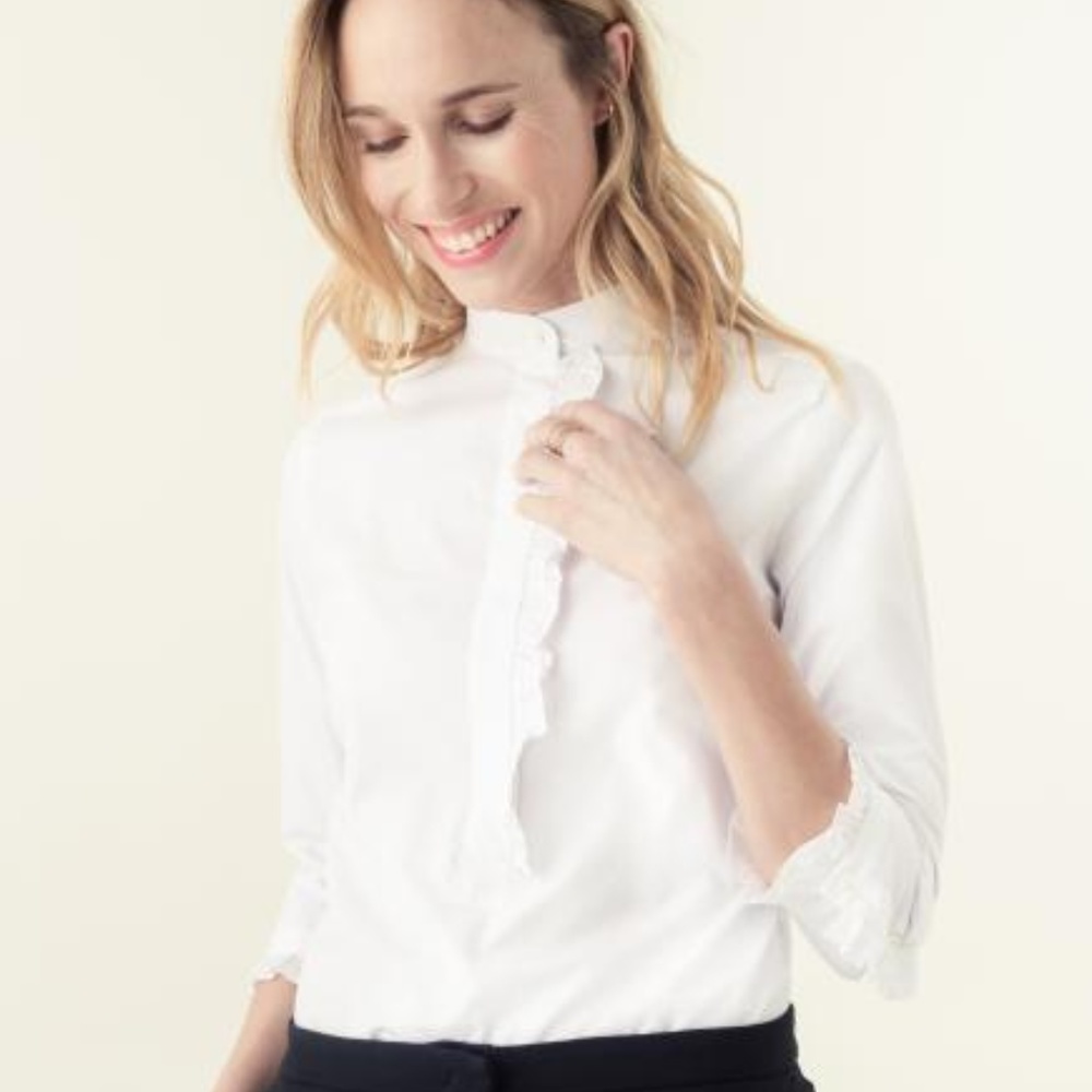 Figaret Paris Ariane plain white poplin shirt